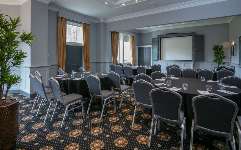 The Bracebridge Room arranged in cabaret style